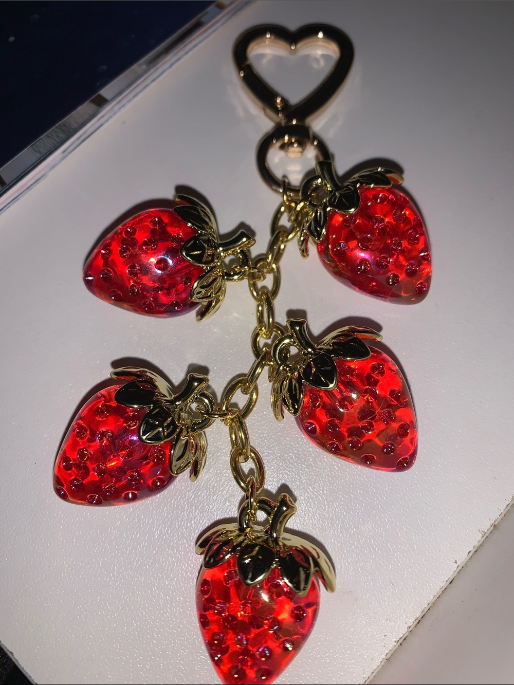 Strawberry Cluster bag/purse charm keychain